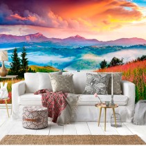 Papel pintado vinilo paisaje con montañas